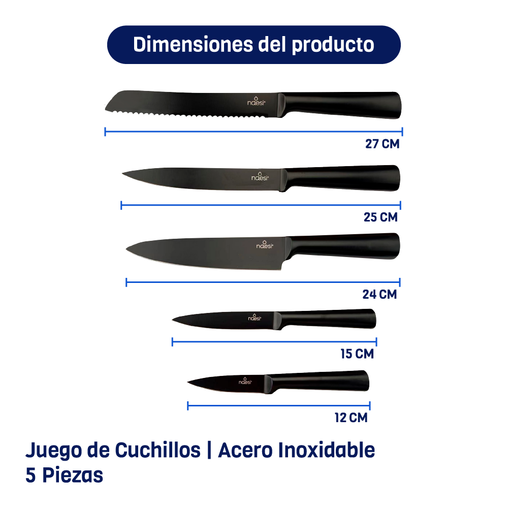 Foto 3 pulgar | Combo Set De 3 Sartenes Hierro Forjado + Juego De Cuchillos 6 Piezas Naesi