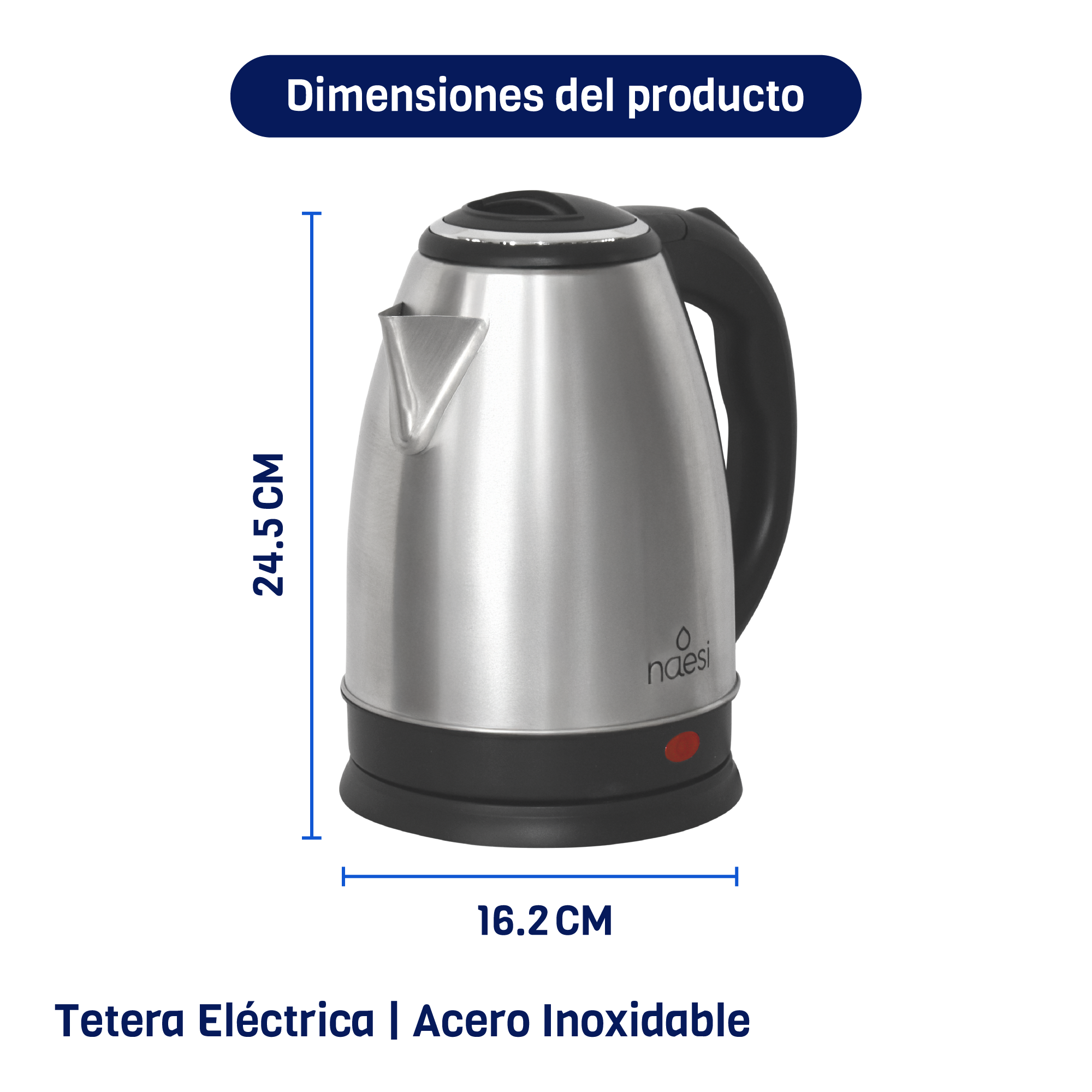 Foto 4 pulgar | Tetera Eléctrica 1.8 Litros Acero Inoxidable + Dispensador De Agua Inteligente Naesi