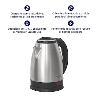 Foto 5 | Tetera Eléctrica 1.8 Litros Acero Inoxidable + Dispensador De Agua Inteligente Naesi