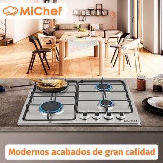 Foto 2 | Parrilla A Gas 4 Quemadores Sencilla Michef Color Acero De 60 Cm