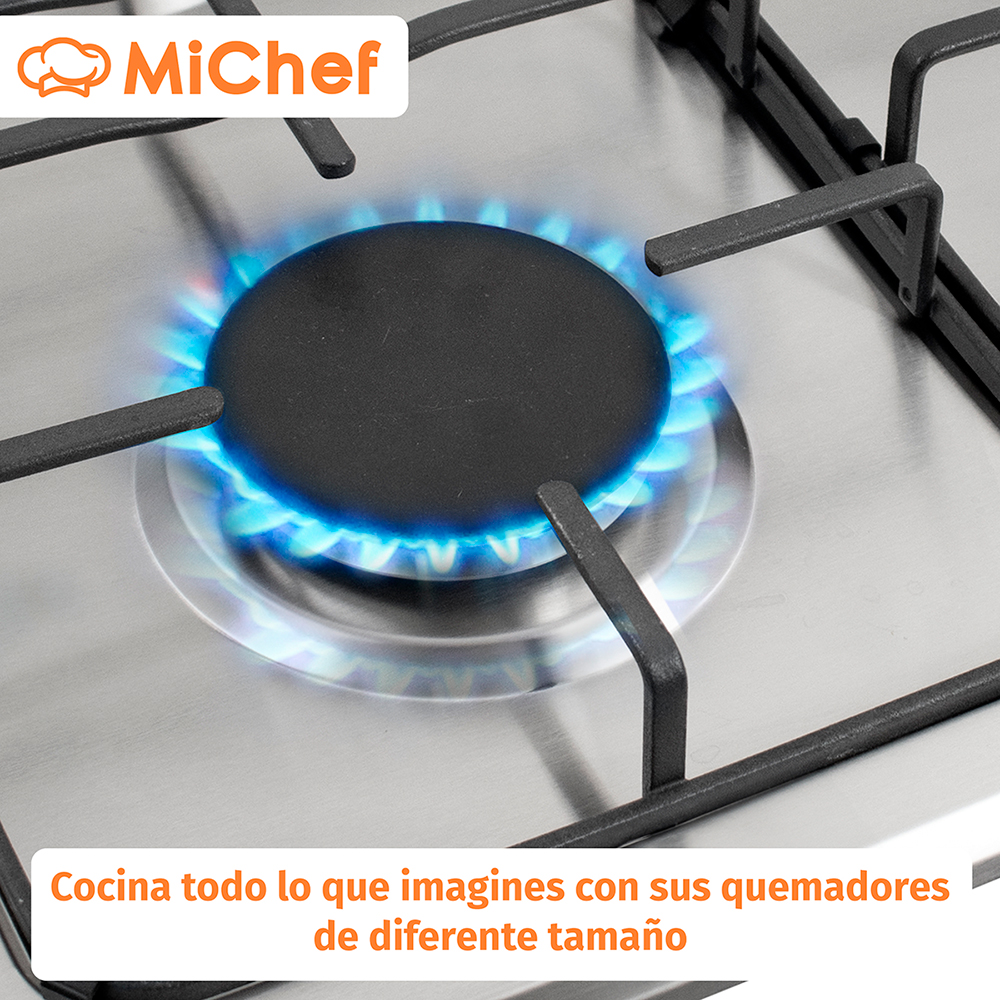 Foto 4 pulgar | Parrilla A Gas 4 Quemadores Sencilla Michef Color Acero De 60 Cm