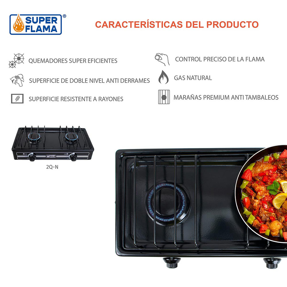 Foto 5 pulgar | Combo Super Flama Parrilla De Gas Lp De 2 Quemadores Con Tanque De Gas 10 Kg Y Kit De Instalación