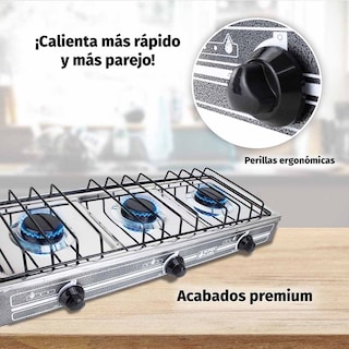 Foto 5 | Combo Super Flama Parrilla De Gas Lp De 3 Quemadores Con Tanque De Gas 10 Kg Y Kit De Instalación