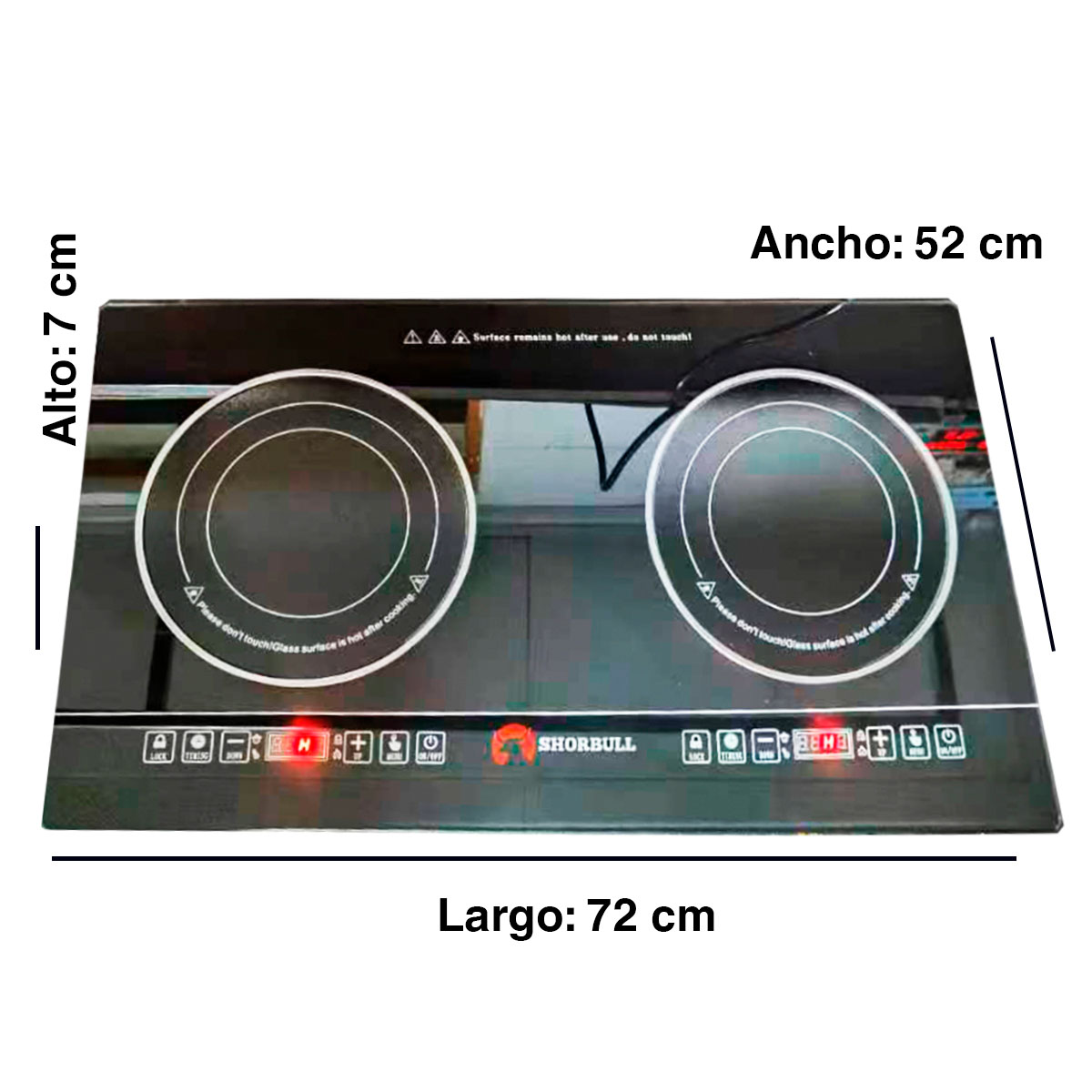 Foto 5 pulgar | Estufa Eléctrica De Vidrio Templado Shorbull con 2 Quemadores