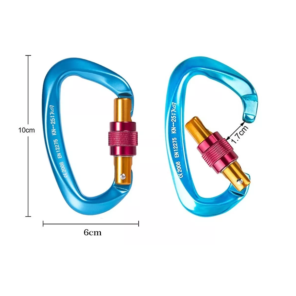 Foto 3 pulgar | Mosqueton De Escalada 25kn Para Aparejos Cuerdas  Eo Safe Imports Esi-14726 Azul