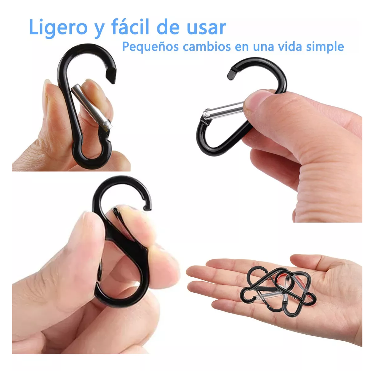 Foto 4 pulgar | Tipo S Mosquetón De Escalada Aparejos Cuerdas Llavero 40 Pzs, Negro