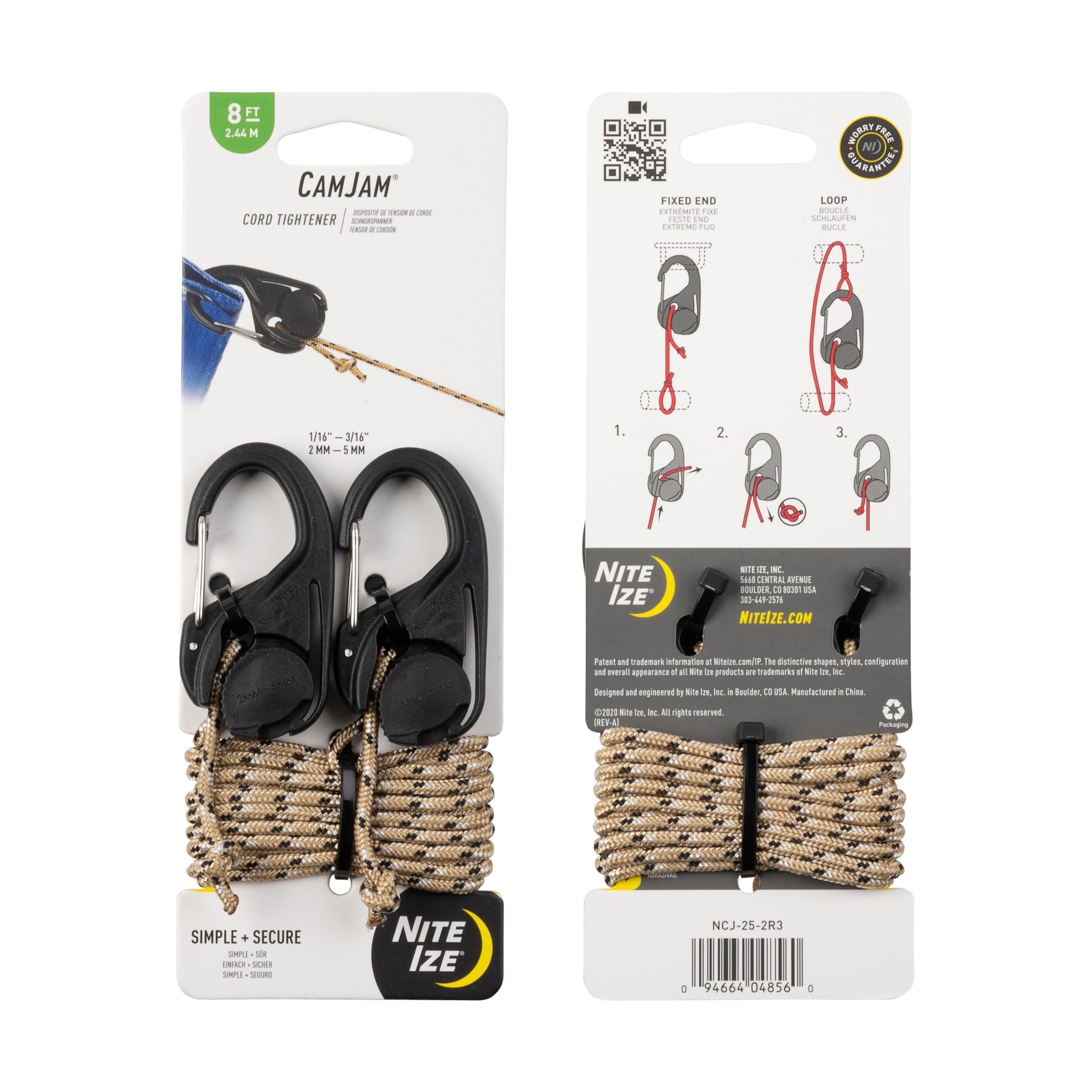 Foto 4 pulgar | Tensor De Cables Nite Ize Camjam Con Cuerda De 8 Pies, 6 Unidades (paquete De 3) - Venta Internacional.