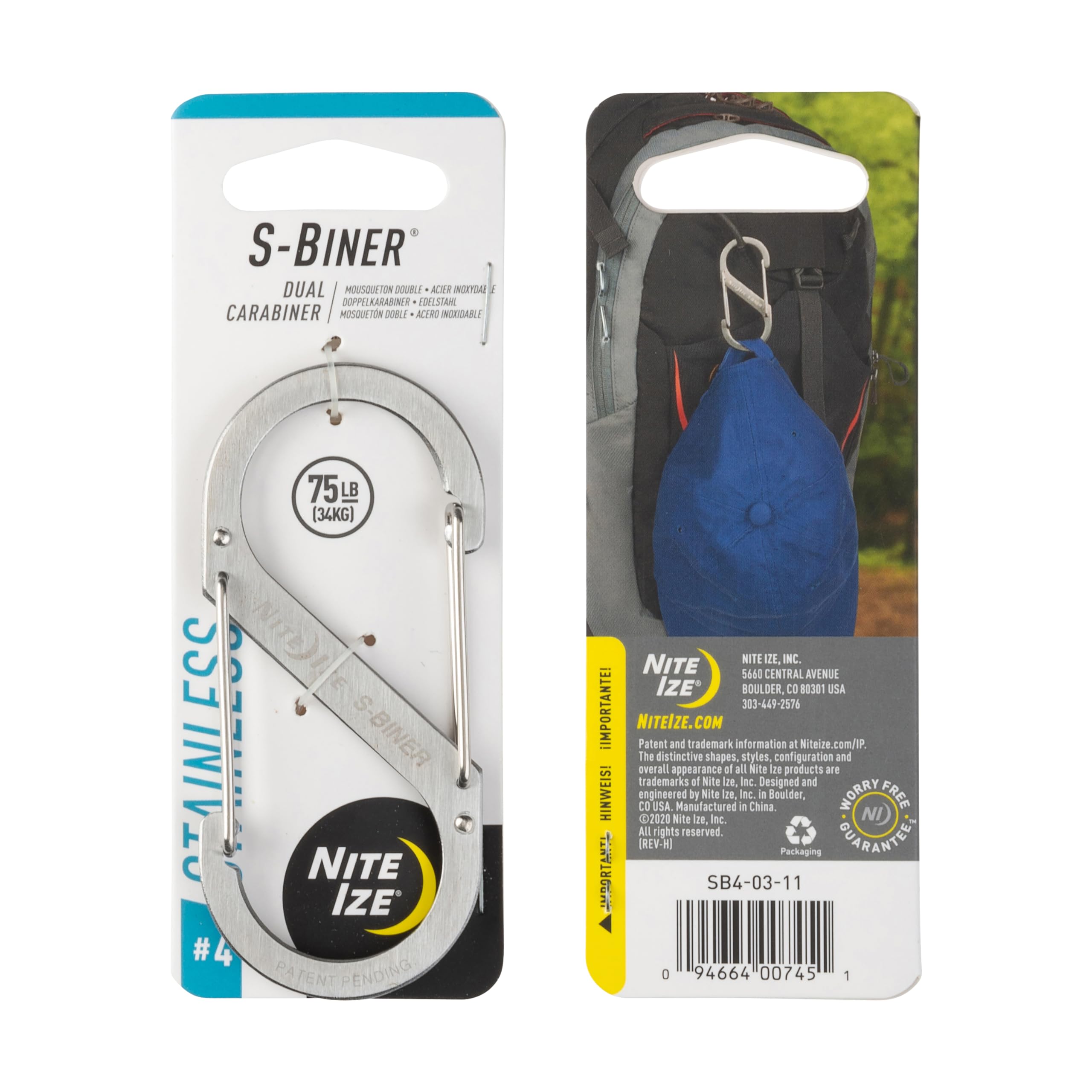 Foto 8 pulgar | Mosquetón Doble De Acero Inoxidable Carabiner Nite Ize S-biner - Venta Internacional.