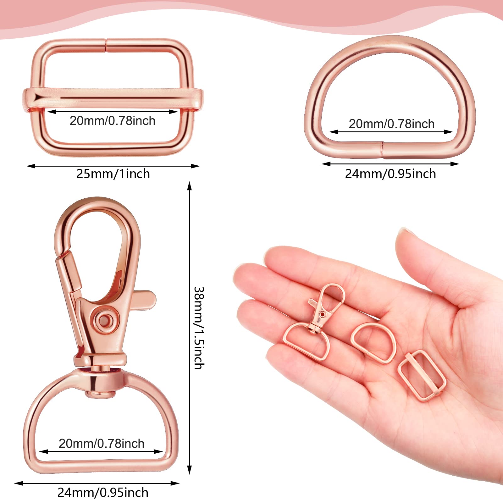 Foto 3 pulgar | Juego De Cierres Giratorios Con Anillos En D Y Hebillas Deslizantes, 96 Piezas - Venta Internacional.