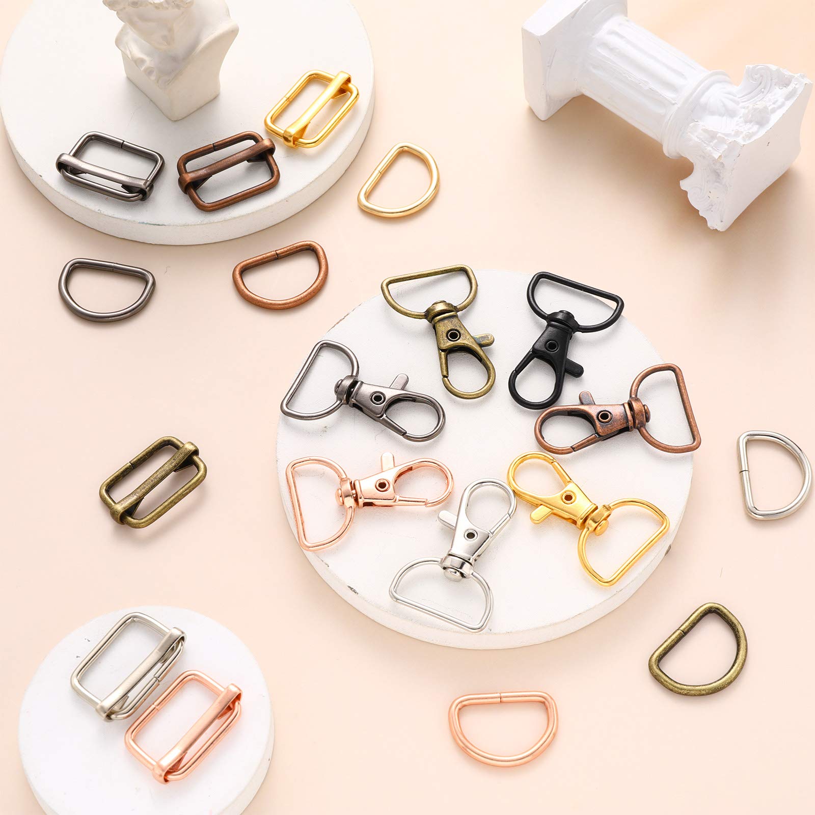 Foto 6 pulgar | Juego De Cierres Giratorios Con Anillos En D Y Hebillas Deslizantes, 96 Piezas - Venta Internacional.
