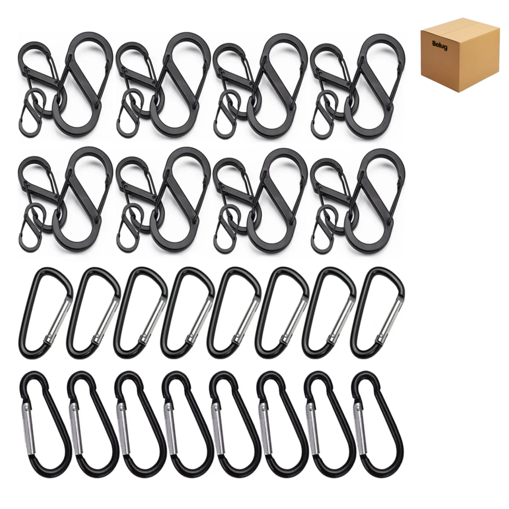 Foto 2 pulgar | 40pcs Tipo S Mosquetón De Escalada Belug  Negro