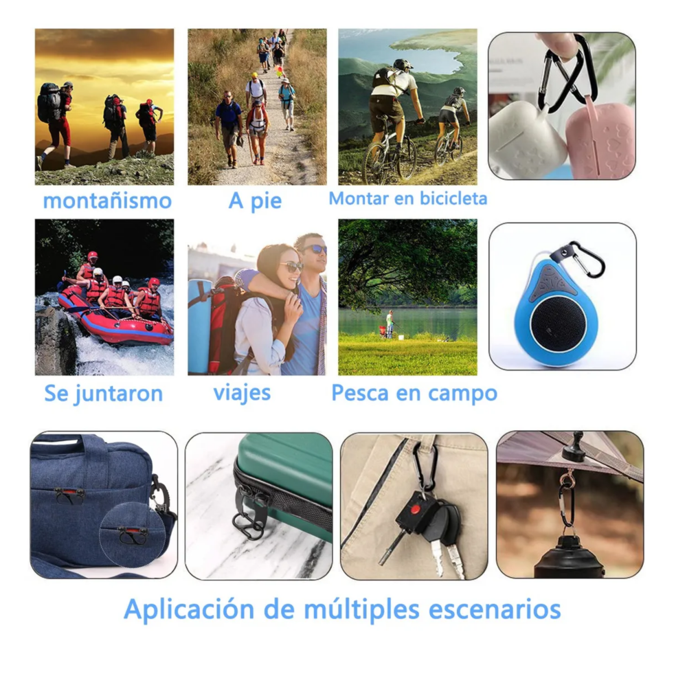Foto 5 pulgar | 40pcs Tipo S Mosquetón De Escalada Belug  Negro