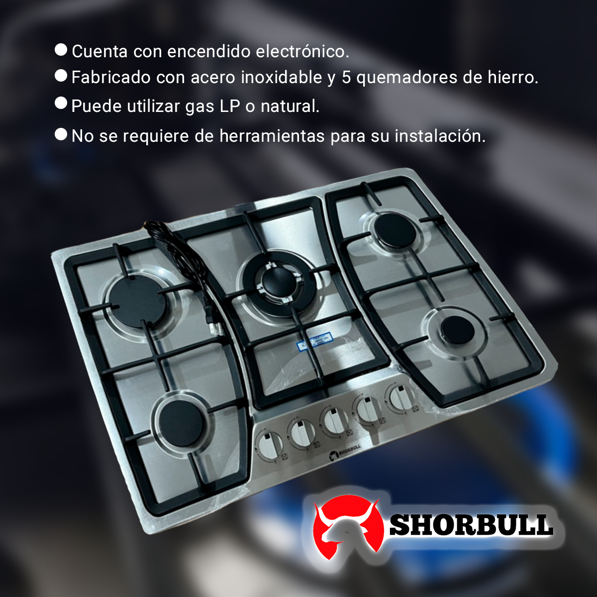 Foto 4 | Estufa Empotrable Shorbull 5 Quemadores