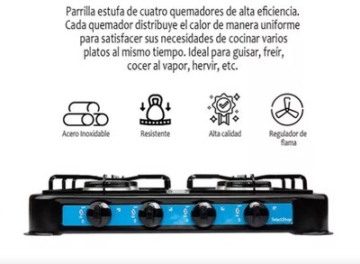 Foto 3 | Parrilla de Gas SelectShop de Acero Inoxidable 4 Hornillas
