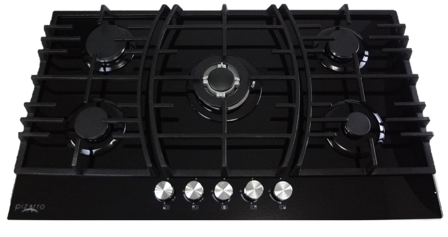 Parrilla de 5 Quemadores en Cristal Templado Negro