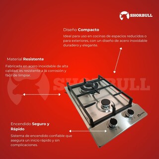 Foto 4 | Estufa Shorbull 2 Quemadores Acero Inoxidable