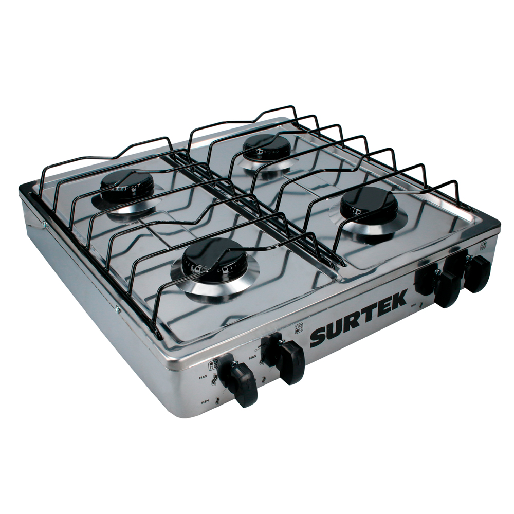 Foto 1 | Estufa De Gas 4 Quemadores De Acero Inoxidable Surtek