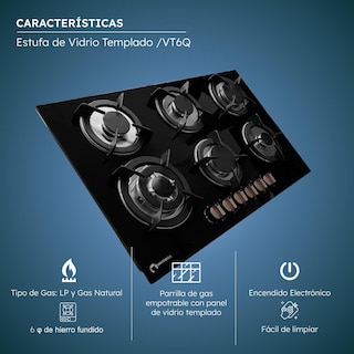 Foto 5 | Estufa Vidrio 6 Quemadores Shorbull Empotrable