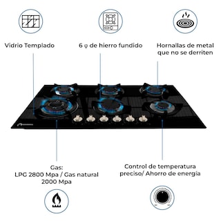 Foto 7 | Estufa Vidrio 6 Quemadores Shorbull Empotrable