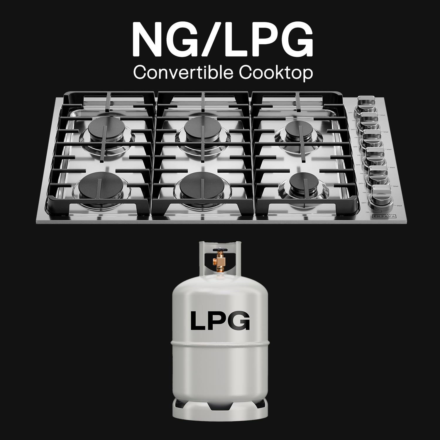 Foto 4 pulgar | Estufa A Gas Empava 36 De Acero Inoxidable Con 5 Quemadores - Venta Internacional.