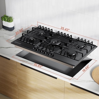 Foto 7 | Estufa Empava 36 A Gas Con 5 Quemadores Sellados Italy Sabaf, Color Negro - Venta Internacional.