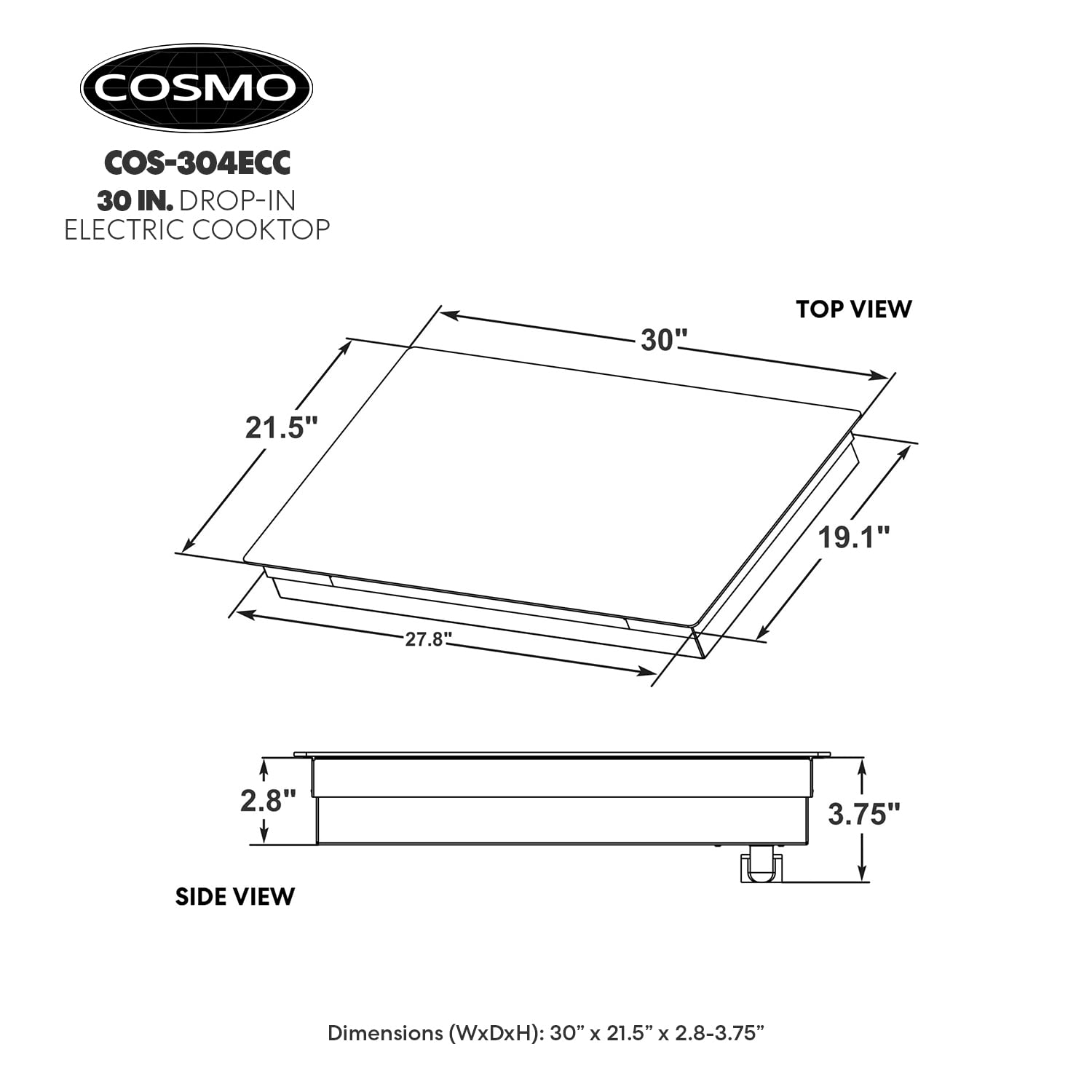 Foto 5 | Estufa Eléctrica De Vidrio Cerámico Cosmo Cos-304ecc 4 Quemadores - Venta Internacional.