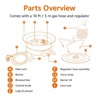 Foto 4 | Hoguera De Gas Propano Amazon Basics De 19 Pulgadas Y 55 000 Btu - Venta Internacional.