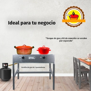 Foto 3 | Combo De Estufon De 2 Quemadores Con Tanque De Gas 10 Kg Y Kit De Instalación