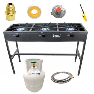 Foto 1 | Combo Super Flama, Trio, Estufon De 2 Quemadores Con Tanque De Gas 10 Kg Y Kit De Instalación.