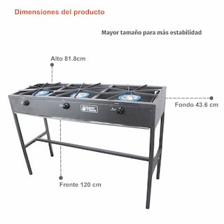 Foto 2 | Combo Super Flama, Trio, Estufon De 2 Quemadores Con Tanque De Gas 10 Kg Y Kit De Instalación.