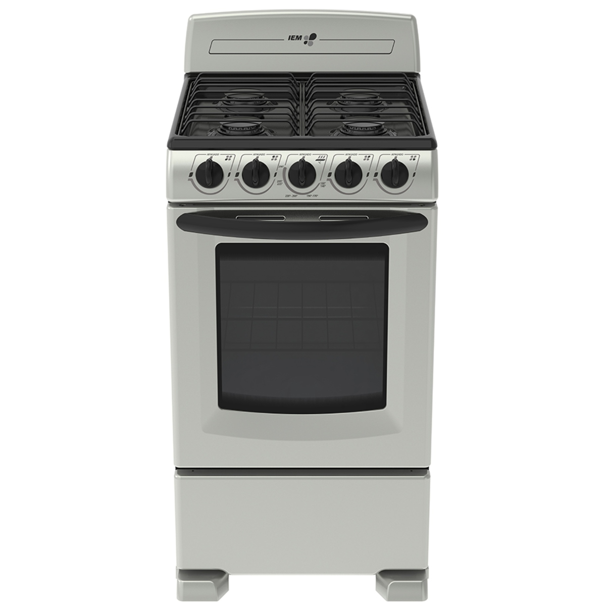 Estufa Iem de Gas 20'' 4 Quemadores Silver