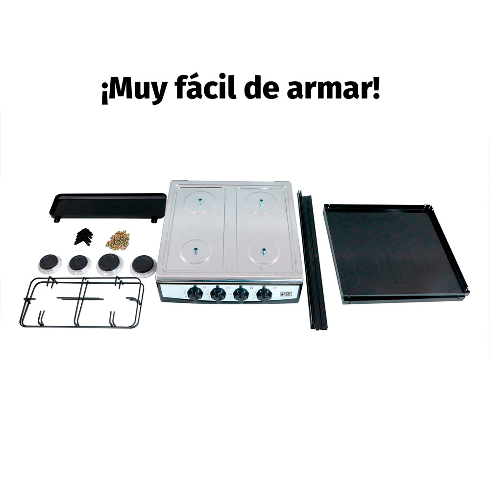 Foto 5 pulgar | Parrilla A Gas Elsa 4 Quemadores Con Anaquel Y Cubierta De Acero Inoxidable