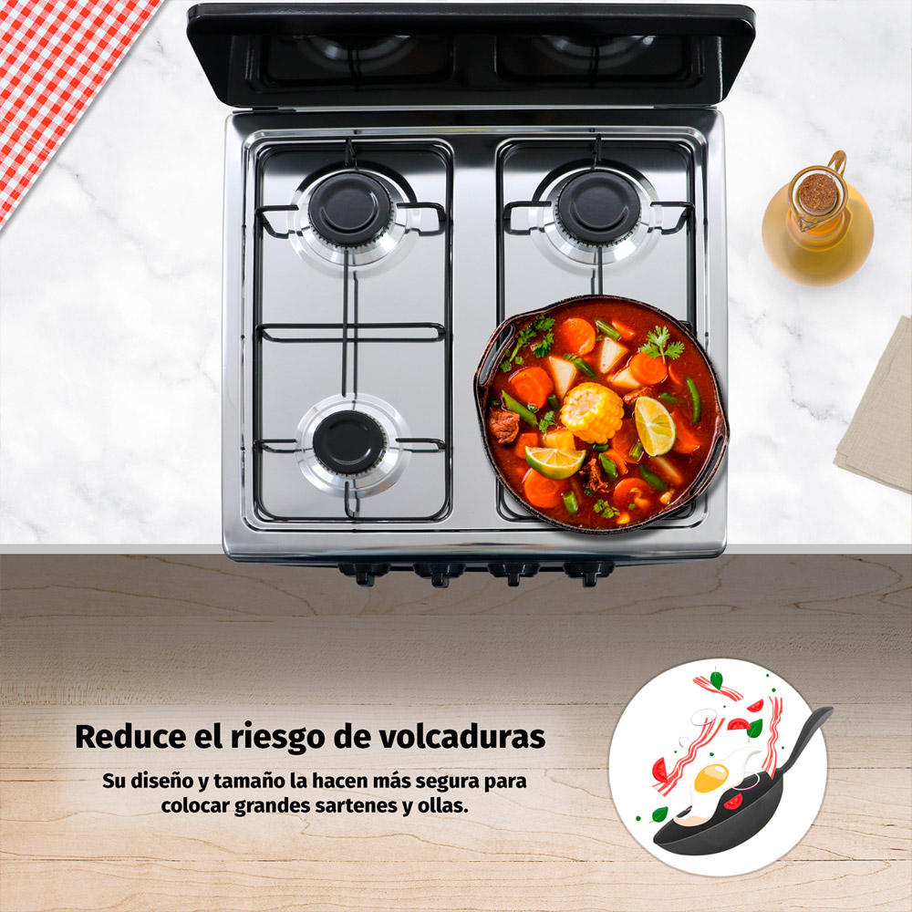 Foto 6 pulgar | Parrilla A Gas Elsa 4 Quemadores Con Anaquel Y Cubierta De Acero Inoxidable
