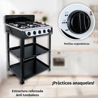 Foto 5 | Parrilla A Gas Elsa 5 Quemadores Con Anaquel Y Cubierta De Acero Inoxidable
