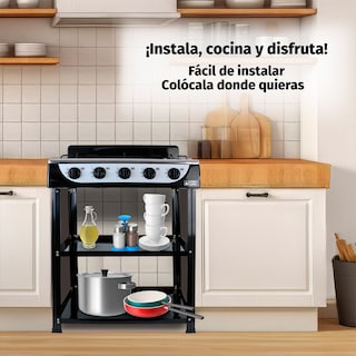 Foto 6 | Parrilla A Gas Elsa 5 Quemadores Con Anaquel Y Cubierta De Acero Inoxidable