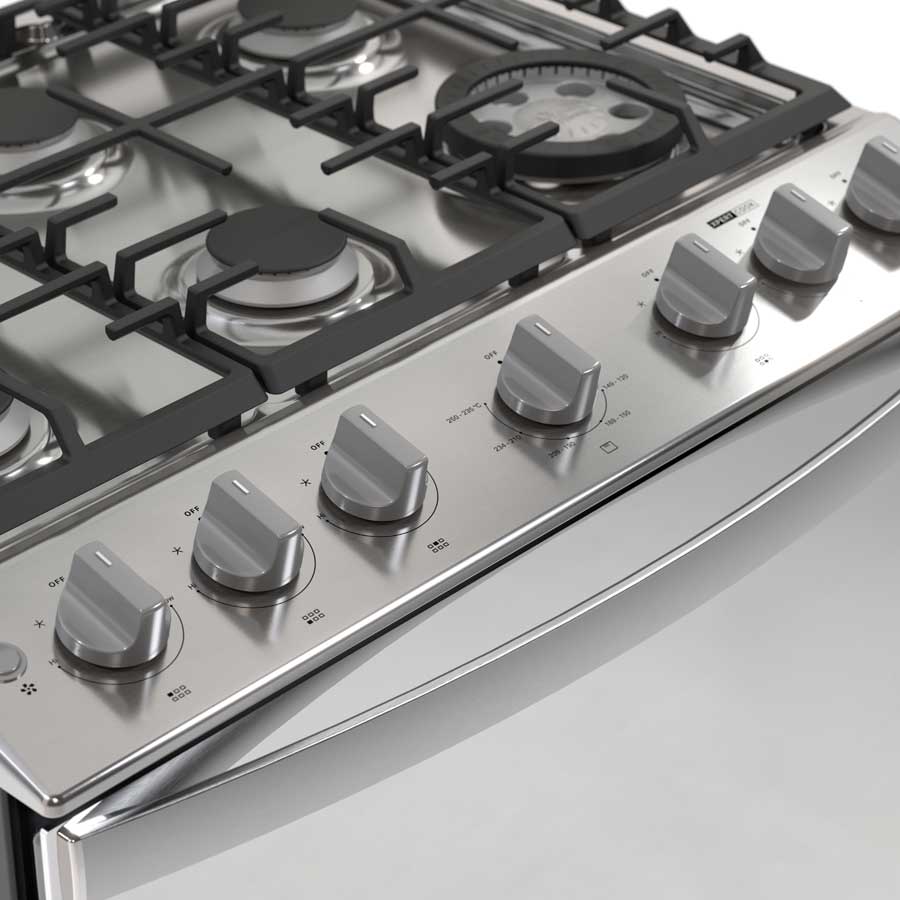 Foto 5 pulgar | Estufa Side Door De Gas Xpert Air Cooking De Piso 30'' Con 6 Quemadores Wfr7250s
