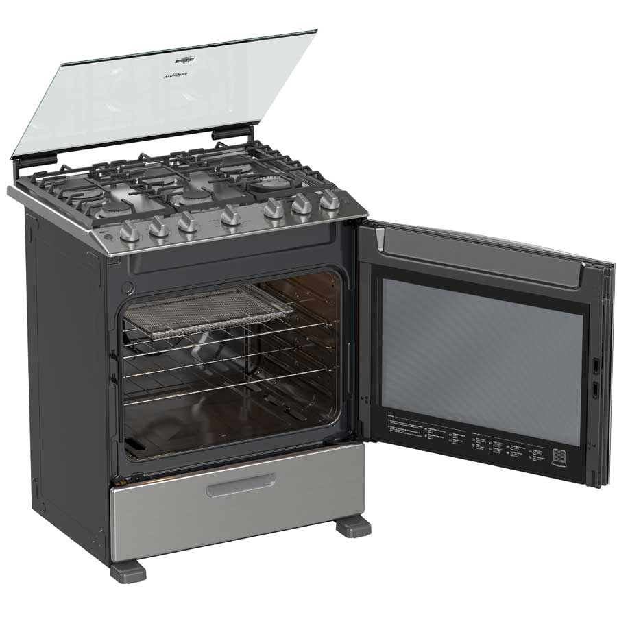 Foto 7 pulgar | Estufa Side Door De Gas Xpert Air Cooking De Piso 30'' Con 6 Quemadores Wfr7250s