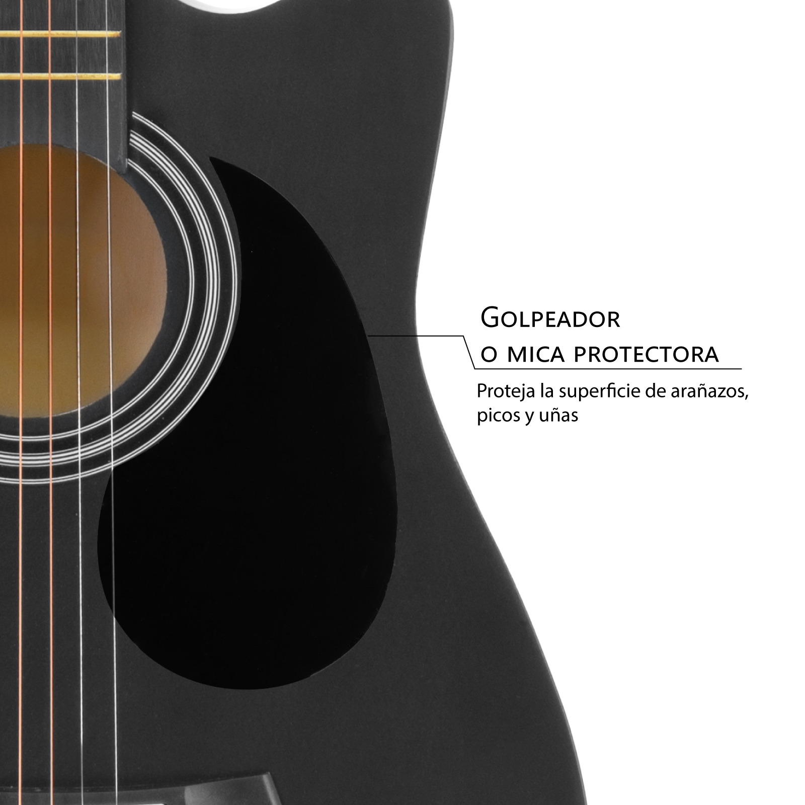 Foto 6 | Guitarra Acústica Zonar Gta-ngr Negra con Accesorios