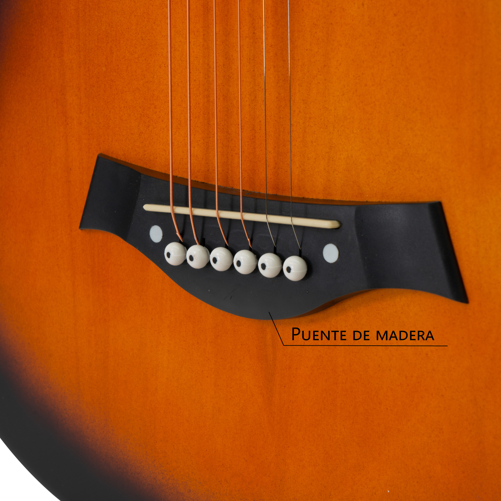 Foto 6 pulgar | Guitarra Acústica Zonar Gta-ngr Naranja con Accesorios