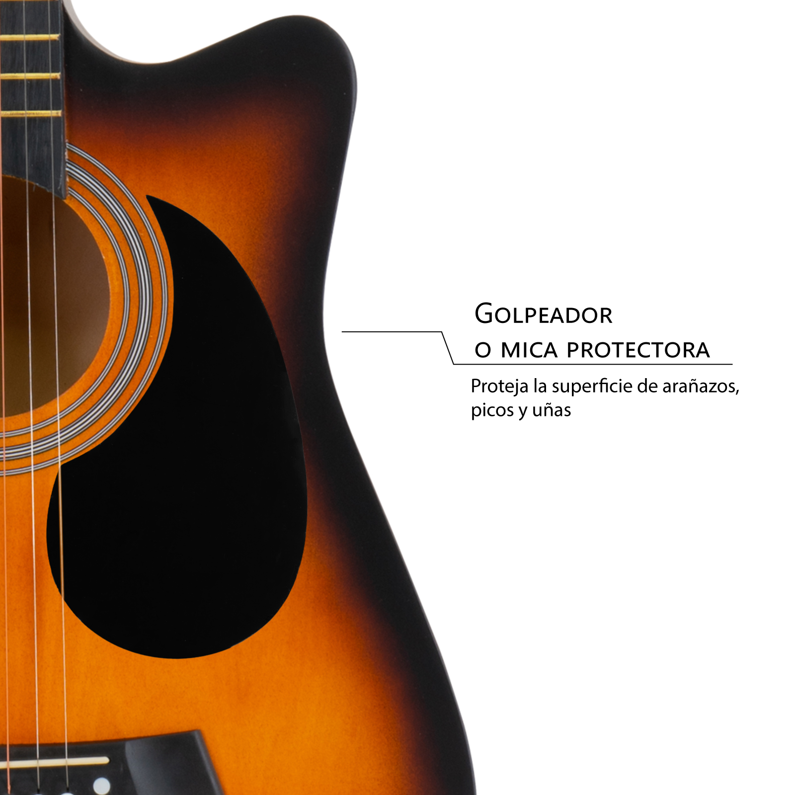 Foto 6 | Guitarra Acústica Zonar Gta-ngr Naranja con Accesorios