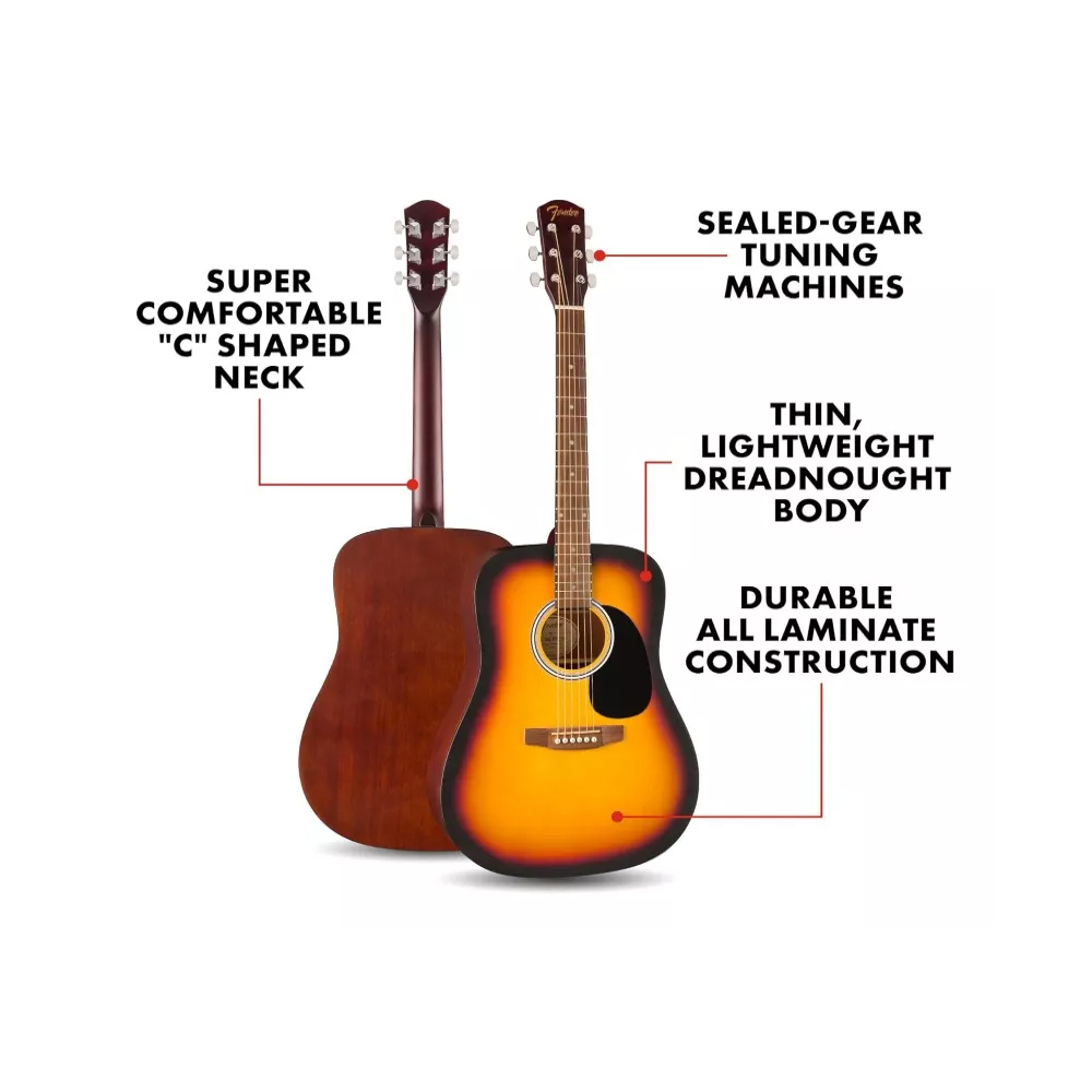 Foto 6 pulgar | Guitarra Acustica Fender Fa-25ce Color Sombreado