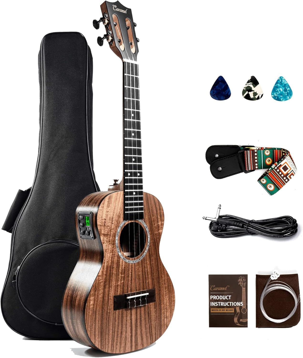 Foto 1 | Ukelele Caramel Ct204 Tenor, 26 Pulgadas, Totalmente De Madera Maciza De Acacia - Venta Internacional.
