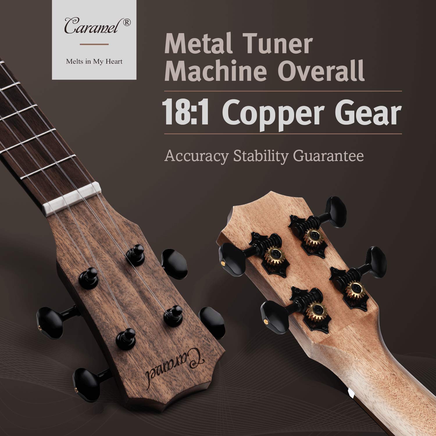 Foto 2 | Ukelele Caramel Ct204 Tenor, 26 Pulgadas, Totalmente De Madera Maciza De Acacia - Venta Internacional.