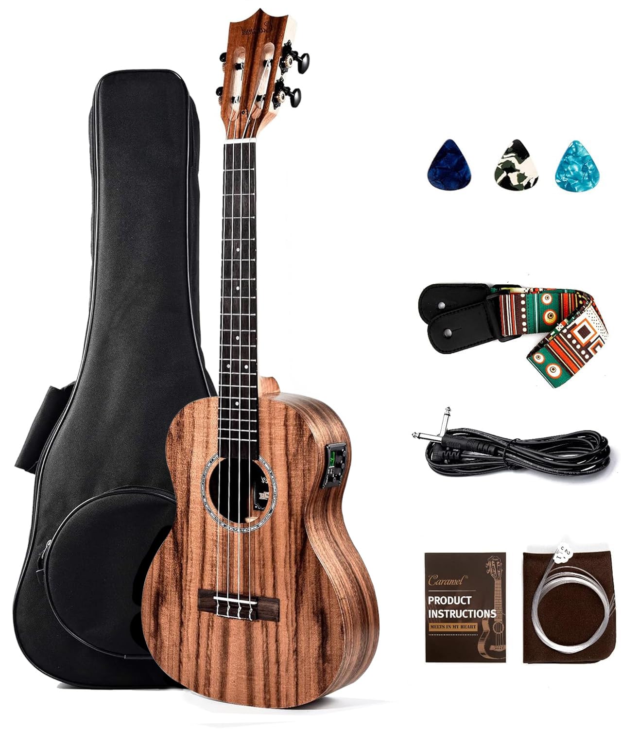 Foto 1 | Ukelele Caramel Blm27 Acacia Barítono Acústico Y Eléctrico Lh - Venta Internacional.