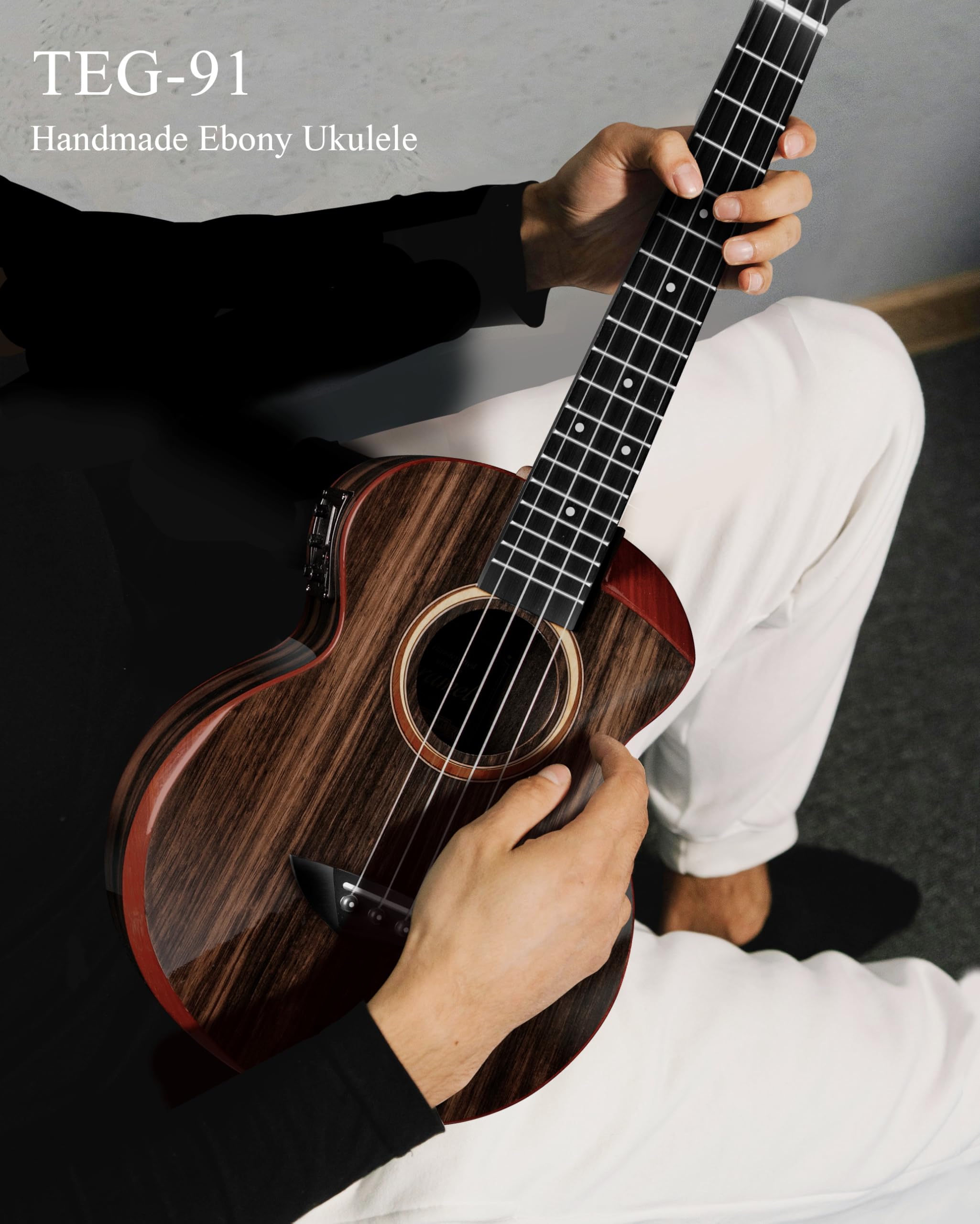 Foto 3 pulgar | Ukelele Caramel Teg91 Cuteway Ebony Glossy Tenor Acústico/eléctrico - Venta Internacional.