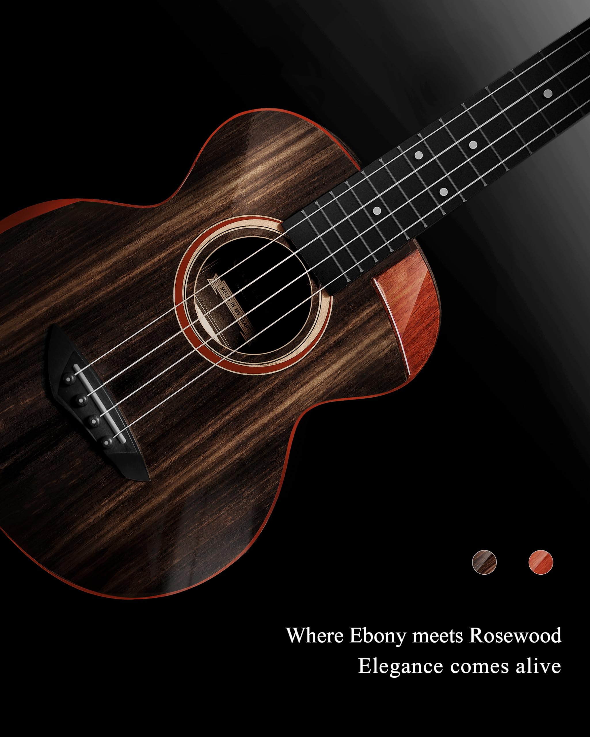 Foto 6 pulgar | Ukelele Caramel Teg91 Cuteway Ebony Glossy Tenor Acústico/eléctrico - Venta Internacional.