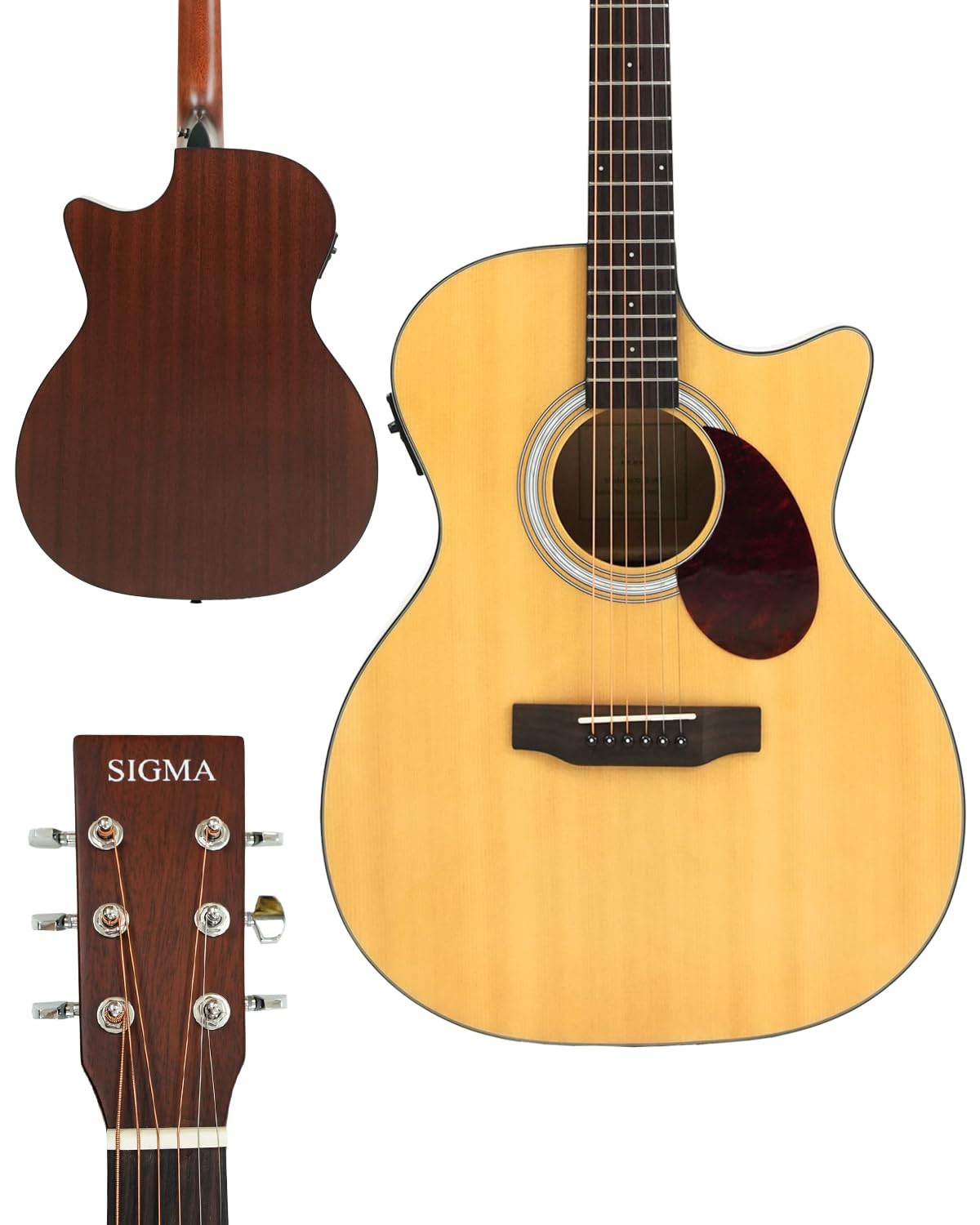 Guitarra Eléctrica Acústica Sigma Ooo Cutaway 40'' Con Exp16 - Venta Internacional.