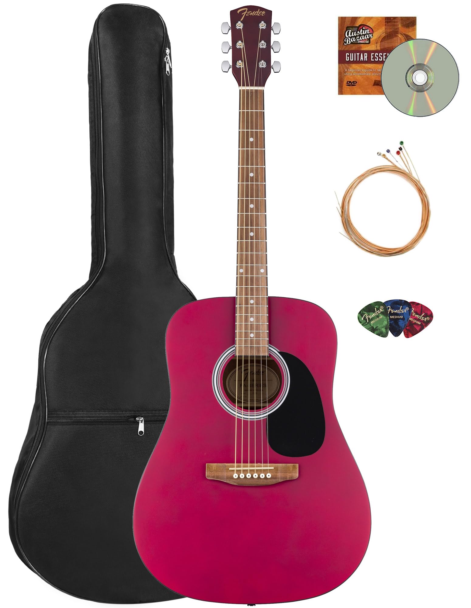 Foto 1 | Guitarra Acústica Fender Fa Series Dreadnought Crimson Red - Venta Internacional.