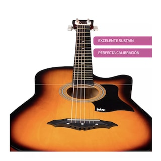 Foto 2 | Guitarra Acústica Belug Con Accesorios Naranja Brillante