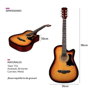 Foto 3 | Guitarra Acústica Belug Con Accesorios Naranja Brillante